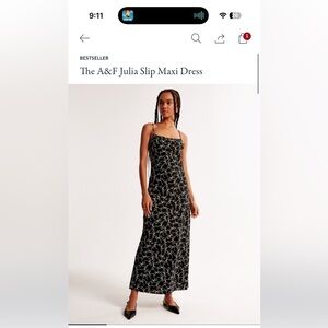 Abercrombie & Fitch Black & White “Julia” Maxi Slip Dress—NEW W/ TAGS SIZE M